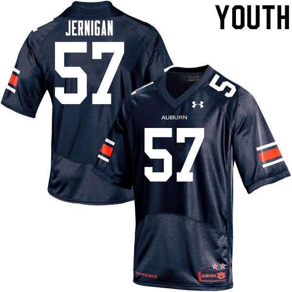 Youth Auburn Tigers #57 Avery Jernigan Navy 2020 College Stitched Football Jersey